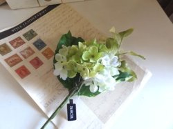 画像1: ティアラ　アートフラワー　ミックス紫陽花ピック　ホワイト