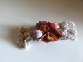 ティアラ　リボンビーズと花飾りヘアクリップ