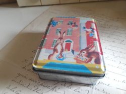 画像1: ブリキボックスレクタングル　ラビット＆スワロー