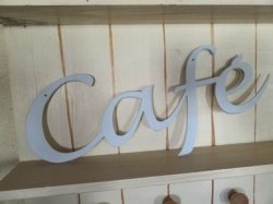 画像1: カフェサインプレート　Mホワイト