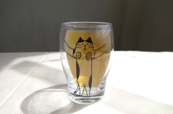 画像1: デコレ　ハッピーキャットデイ　意外と長い猫のグラス　ハチワレ