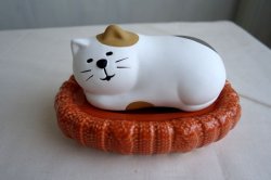 画像1: デコレ　コンコンブル　しっとり壷　すやすや三毛猫