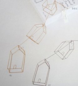 画像1: WIRE　オーナメント　フレームハウス　GL
