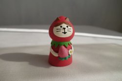 画像1: デコレコンコンブル　ねこずきん　いちご