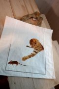 ショッピングバッグ　EsschertDesign Peek-a-boo 猫　猫とねずみ