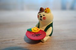 画像1: デコレ　コンコンブル　菊に盃猫