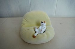 画像1: デコレ　くつろぎねこスマホスタンド　ミケ