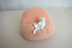 画像1: デコレ　くつろぎねこスマホスタンド　シロ