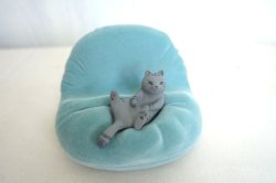 画像1: デコレ　くつろぎねこスマホスタンド　サバトラ