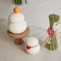 鏡餅のオブジェとしても使える 半磁器のLEDライト 雪だるま S