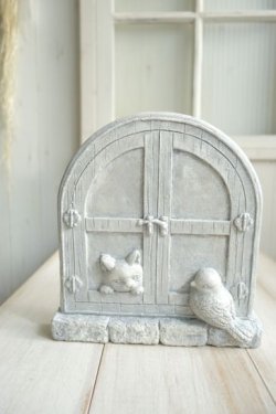 画像1: ウォールプレート　ネコとトリ