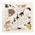 Kurahashi Rei　大判ハンカチ　黒猫