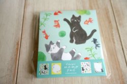 画像1: メモパッド　ねこと金魚