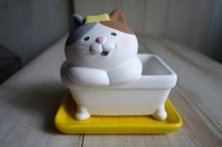 画像1: デコレ　潤いマスコット　バスタイム　みけ
