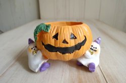 画像1: ハロウィンレジンポット　ジャックオーランタン