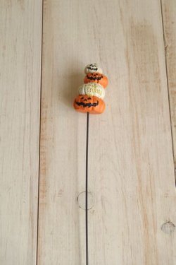 画像1: ハロウィンレジンピック　ジャックオランタン　オレンジ