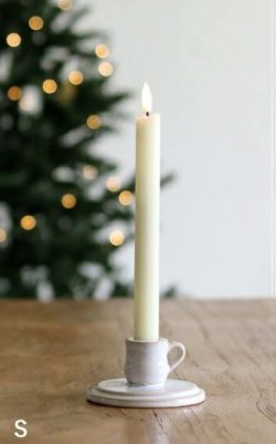 画像1: LEDキャンドルライト 磁器スタンドセット　S
