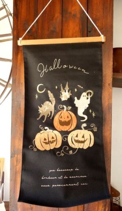 画像1: 刺繍タペストリーL　ハロウィンナイトパーティー