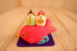 画像1: デコレ　コンコンブル　鯛乗り猫雛