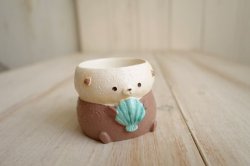 画像1: リトルレジンポット　ラッコ