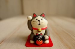 画像1: デコレ　コンコンブル　開運カラー招き猫　黒