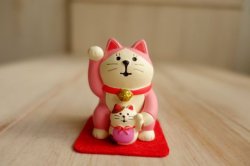 画像1: デコレ　コンコンブル　開運カラー招き猫　桃