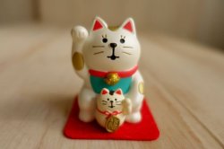 画像1: デコレ　コンコンブル　開運カラー招き猫　白