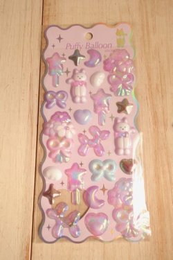 画像1: クーリア　パフィーバルーンステッカー　パープル