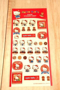 画像1: おやつパーティー透明シールシート　ハローキティ