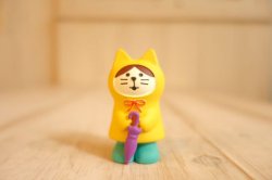 画像1: デコレ　コンコンブル　レインコート猫　イエロー