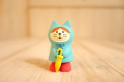 画像1: デコレ　コンコンブル　レインコート猫　ブルー