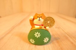 画像1: デコレ　コンコンブル　ひょっこり金運がま口　招きわんこ