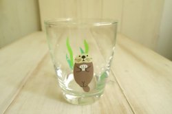 画像1: デコレ　水槽グラス　ラッコ