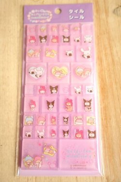 画像1: なんでもいきもの×サンリオキャラクターズ　タイルシール　パープル