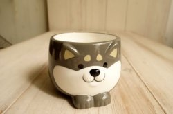 画像1: デコレ　柴湯呑み　黒しば