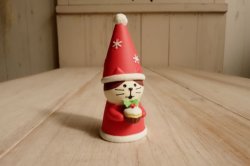画像1: デコレ コンコンブル　とんがり帽子猫　サンタ