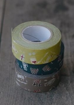 画像1: 倉敷意匠猫屋敷マスキングテープ　20mm　抹茶