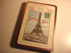 画像1: 缶入りグリッターポストカードセット　パリ