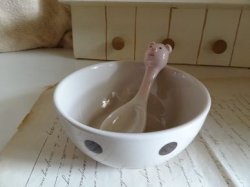 画像1: デコレ　温泉ボウル＆スプーンセット　ＰＩＧ
