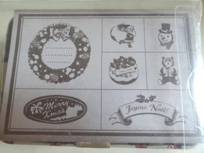 画像1: 缶入り木製スタンプセット　Ｎｏｅｌ　ベージュ
