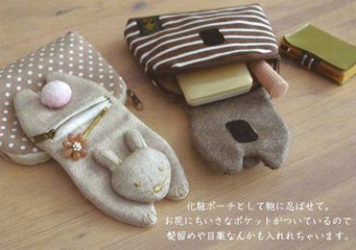 画像3: デコレ　coconfouato　ダブルポーチ　ウサギ