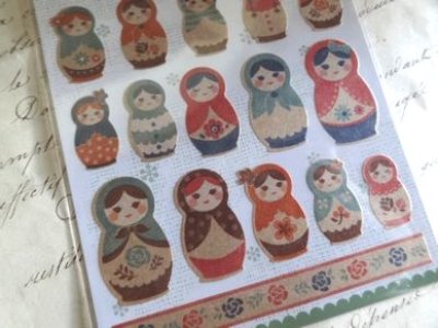 画像1: クラフトシール　Ｍａｔｒｙｏｓｈｋａ　ｄｏｌｌ