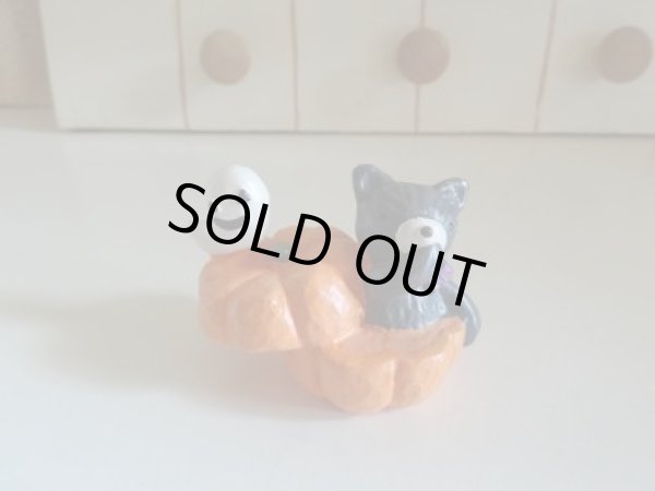 画像1: ミニムムハロウィン　パンプキンマスコット　ネコ (1)