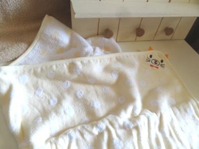 画像1: 無撚糸シャーリングタオル　ねこ