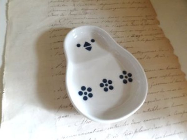 画像1: デコレ　ことりとり皿　藍 (1)