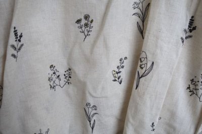 画像3: 綿麻ボタニカル刺繍ブラウス　ナチュラル