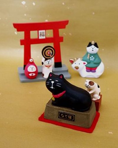画像2: デコレ　コンコンブル　干支飾り　丑乗り猫天神