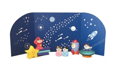 画像1: デコレ　コンコンブル　宇宙の旅猫　背景カード