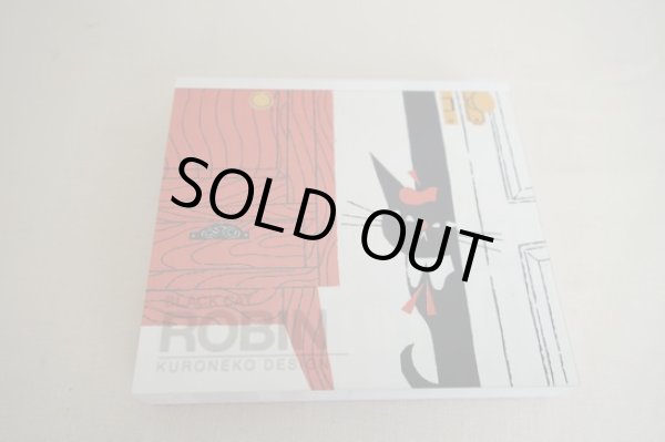 画像1: ブロックメモ　黒ねこ意匠　BLACK CAT ROBIN オレンジ (1)