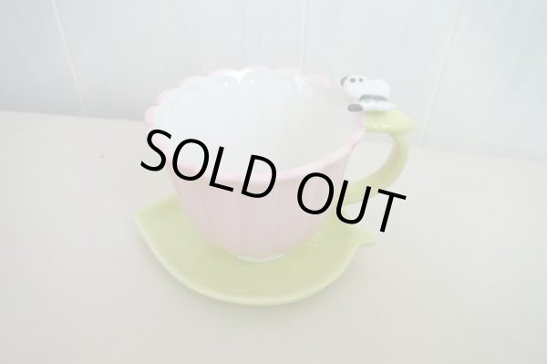 画像1: デコレ　フラワーマグ&ソーサー　モンシロチョウ (1)